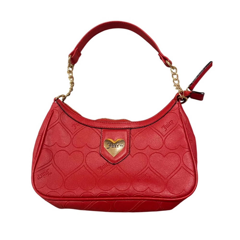 Juicy Couture Red Quilted Shoulder Bag with Gold Chain